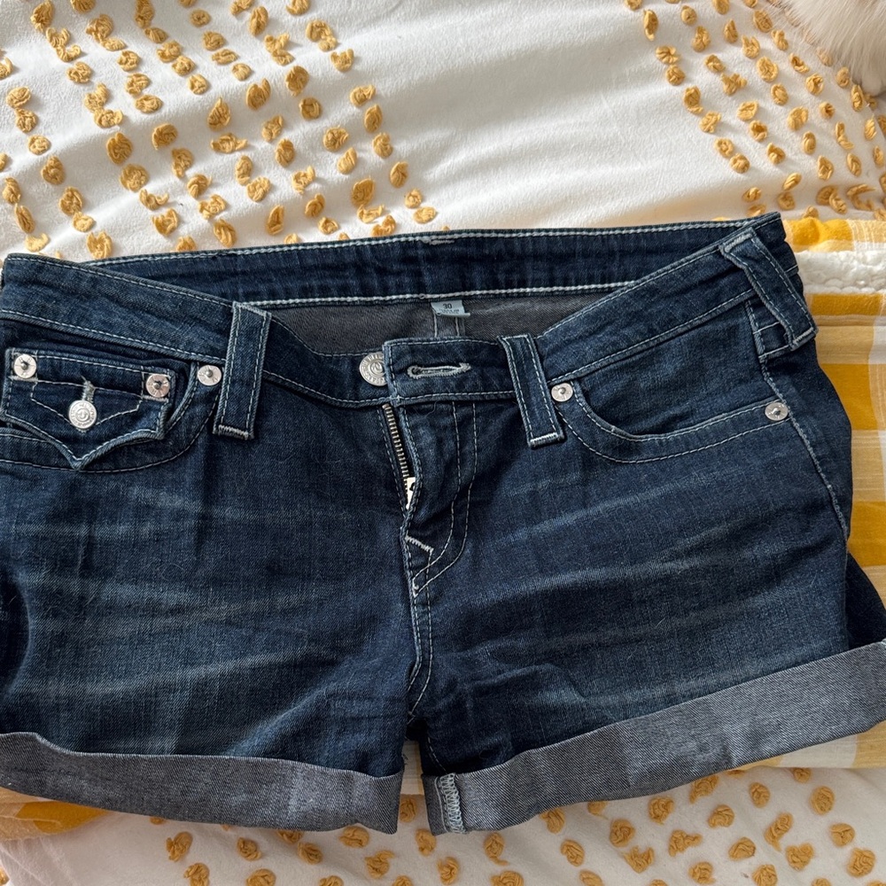 Dark Blue Denim Shorts